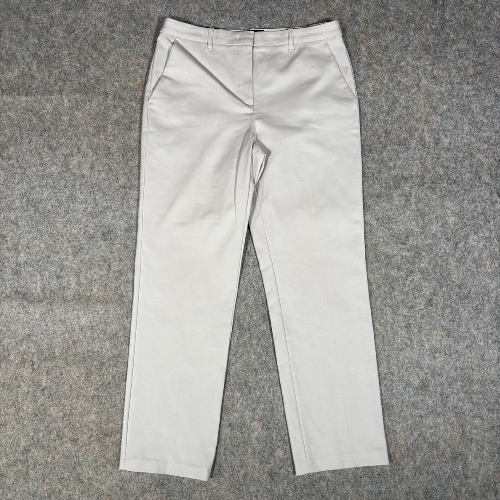 Emporio Armani Trousers Womens 42 Light Gray Flat Front Luxury Pants 30x26.5